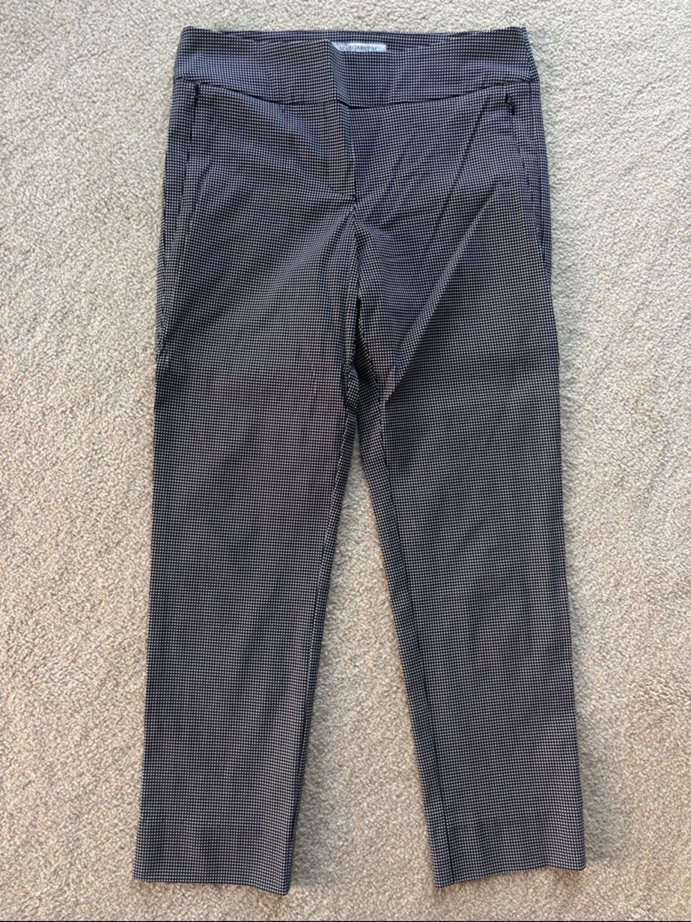 Black/White Micro-Check Skinny Pant